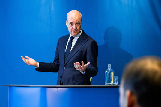 Svenska Fotbollförbundets ordförande Fredrik Reinfeldt
