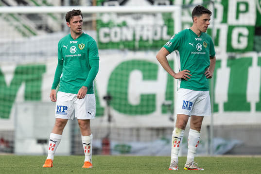 Jönköpings Södras Jesper Manns och Samuel Adrian deppar