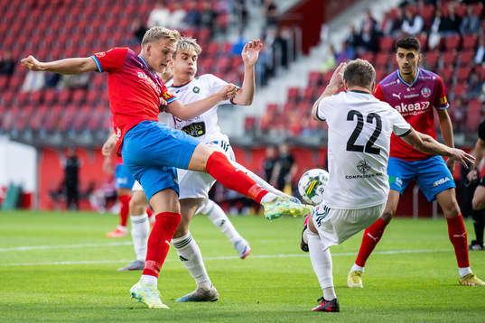 Helsingborgs Casper Widell och Skövde AIKs Isak Vidjeskog