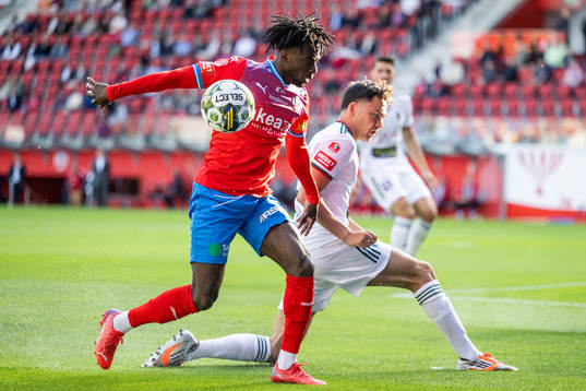 Helsingborgs Benjamin Acquah och Skövde AIKs Armend Suljev