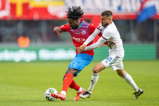 Helsingborgs Benjamin Acquah och Skövde AIKs Elmar Abraham