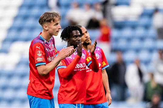 Helsingborgs Lukas Kjellnäs och Benjamin Acquah deppar