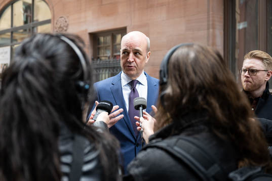 Svenska Fotbollförbundets ordförande Fredrik Reinfeldt