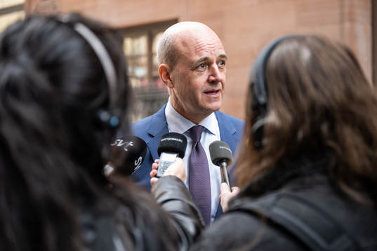 Svenska Fotbollförbundets ordförande Fredrik Reinfeldt