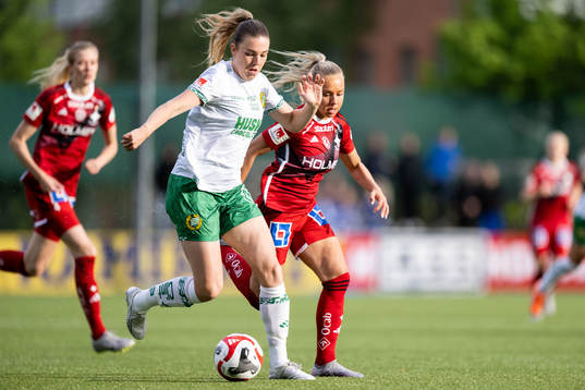 Hammarbys Emma Westin och IFK Norrköpings Jennie Egeriis