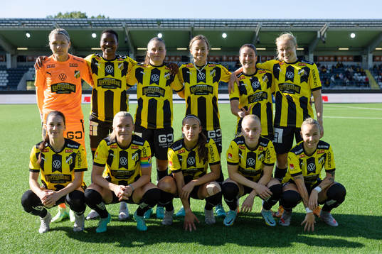 Häckens startelva innan fotbollsmatchen i Damallsvenskan