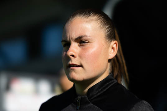Häckens Hanna Wijk innan fotbollsmatchen i Damallsvenskan