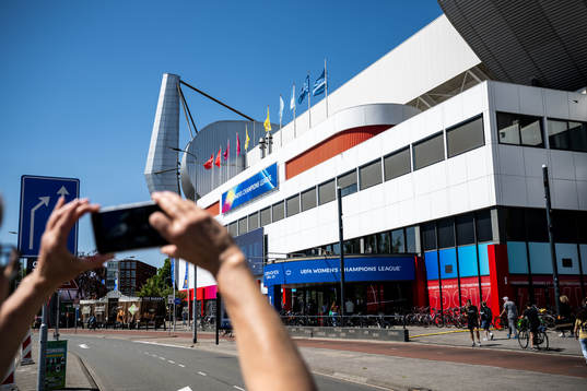 Fan photographing the PSV Stadion