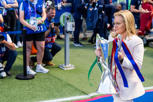 England manager Sarina Wiegman with the Women's Champions