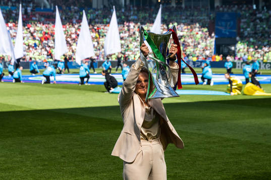England manager Sarina Wiegman with the Women's Champions