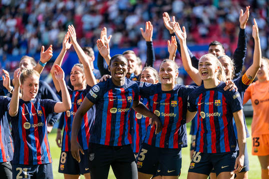Players of Barcelona celebrate