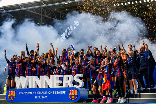 Players of Barcelona celebrate