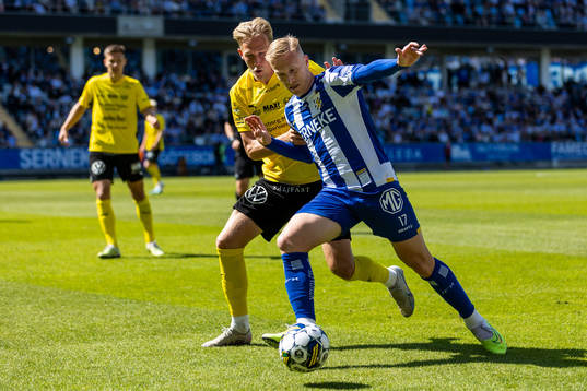 Mjällbys Herman Johansson och IFK Göteborgs Oscar Wendt