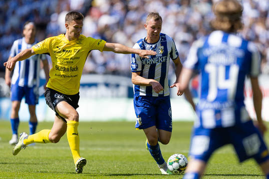 Mjällbys Arvid Brorsson och IFK Göteborgs Adam Carlén