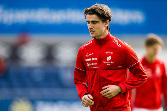 Ulrik Mathisen of Brann warms up