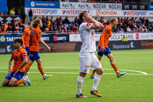 Ole Didrik Blomberg of Brann reacts