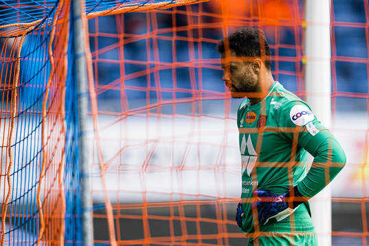 Sten Michael Grytebust of Aalesund looks dejected