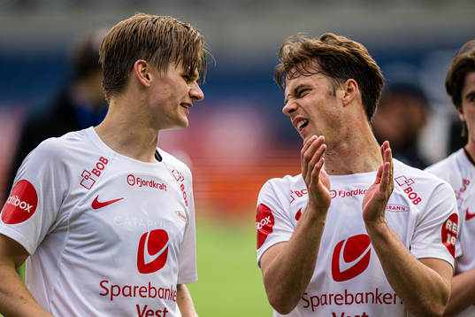 David Møller Wolfe and Felix Horn Myhre of Brann