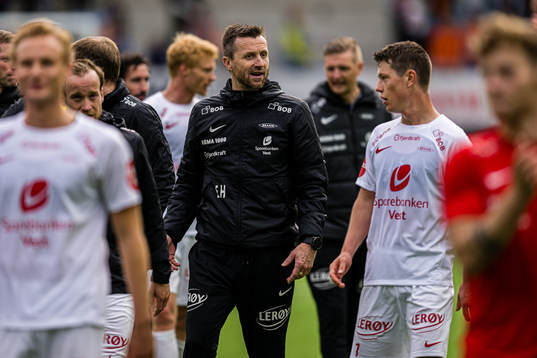 Eirik Horneland, head coach of Brann, and Mathias Rasmussen