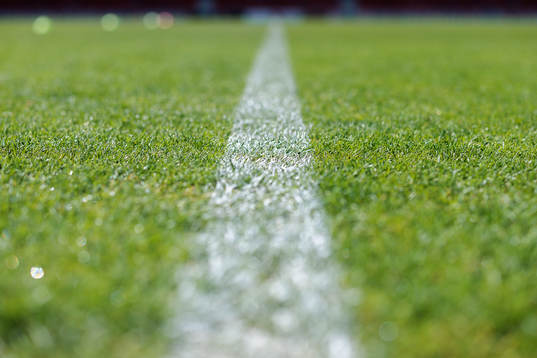 Mittlinje på Visma arenas gräsmatta