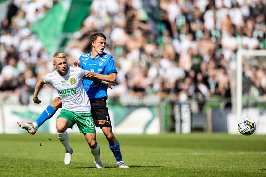 Hammarbys Simon Strand och Halmstads Kazper Karlsson