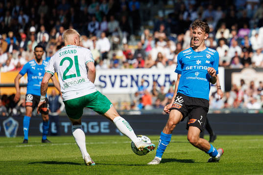 Hammarbys Simon Strand och Halmstads Kazper Karlsson