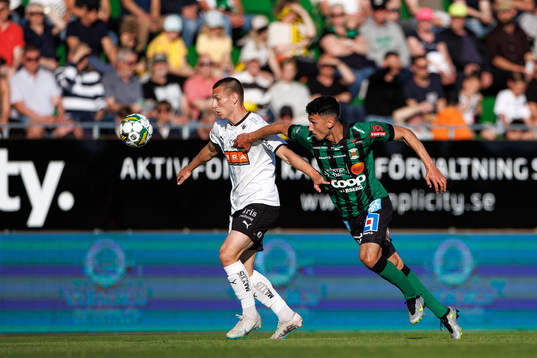 Häckens Kristoffer Lund Hansen och Varbergs Dion Krasniqi