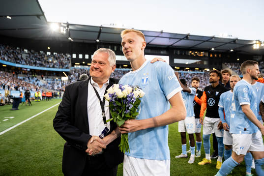 Malmö FFs ordförande Anders Pålsson och Hugo Larsson