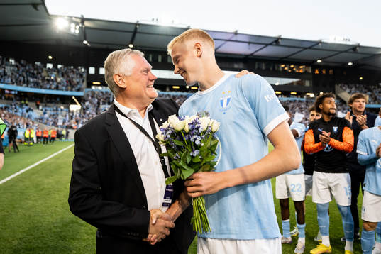 Malmö FFs ordförande Anders Pålsson och Hugo Larsson