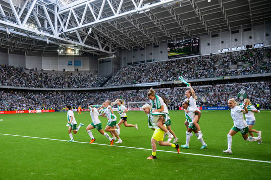 Hammarbys spelare jublar