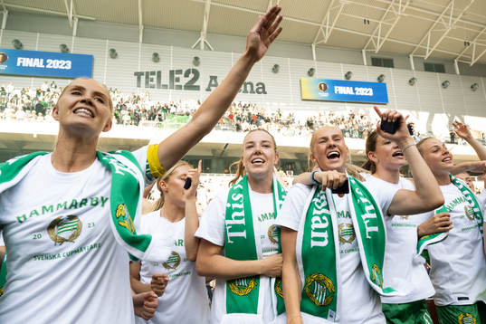 Hammarbys spelare jublar