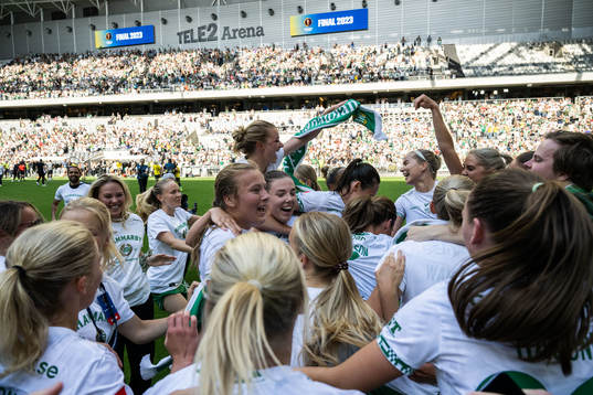 Hammarbys spelare jublar