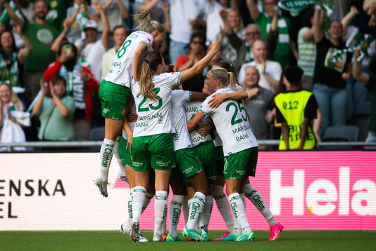 Hammarbys spelare jublar