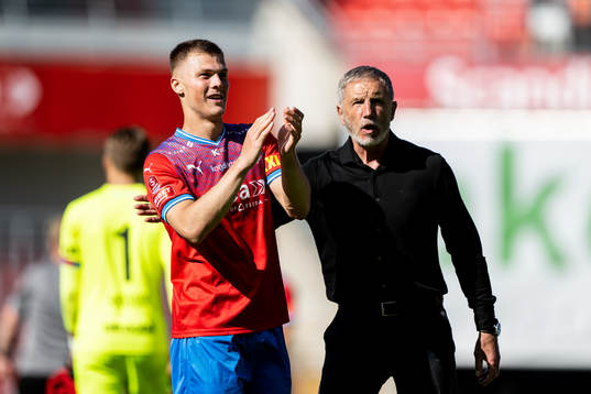 Helsingborgs Erik Ring och tränare Stuart Baxter
