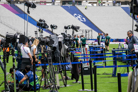 TV stands at Atatürk Olympic Stadium