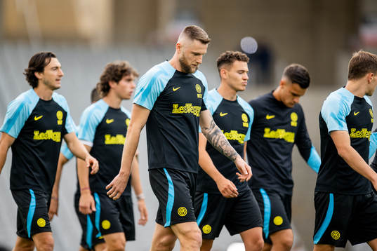 Milan Skriniar of Inter at a training session