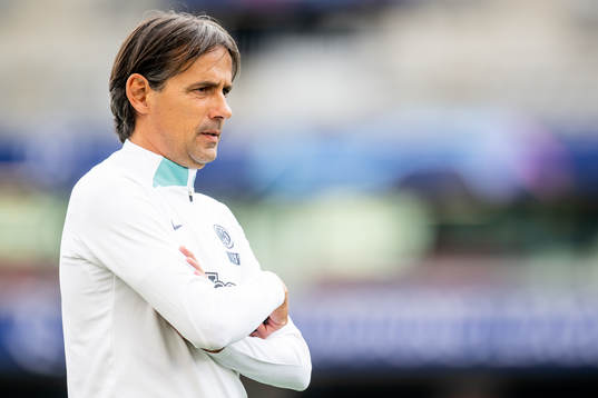 Simone Inzaghi, head coach of Inter, at a training session