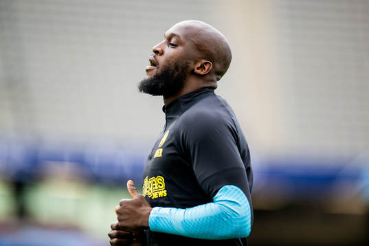 Romelu Lukaku of Inter at a training session
