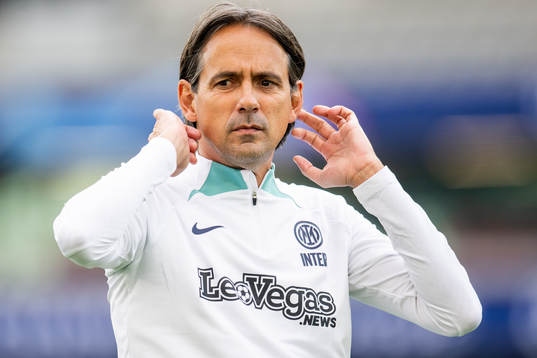 Simone Inzaghi, head coach of Inter, at a training session
