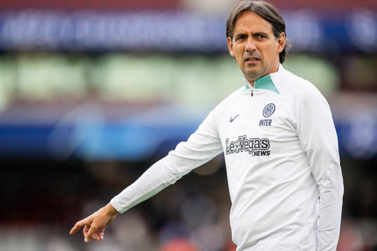 Simone Inzaghi, head coach of Inter, at a training session