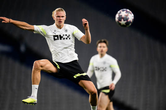 Erling Braut Haaland of Manchester City at a training