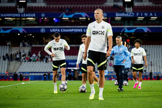 Erling Braut Haaland of Manchester City at a training