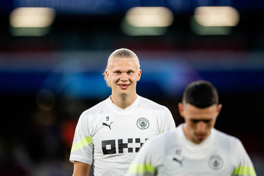 Erling Braut Haaland of Manchester City at a training