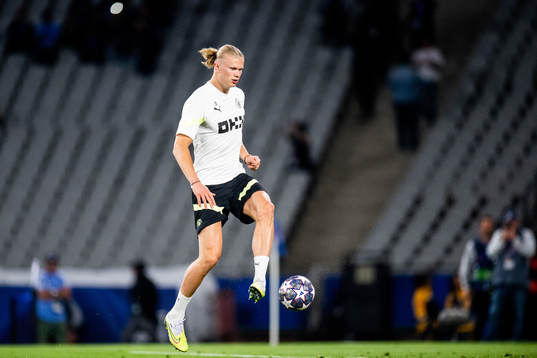 Erling Braut Haaland of Manchester City at a training