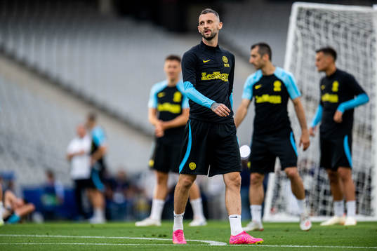 Marcelo Brozovic of Inter at a training session