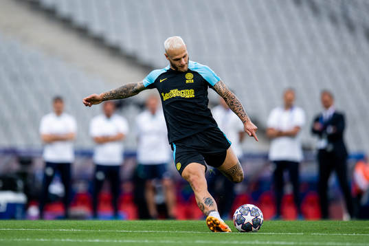 Federico Dimarco of Inter at a training session