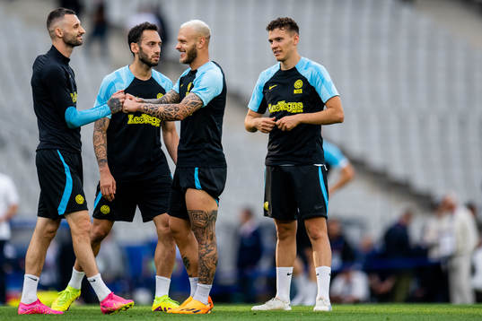 Marcelo Brozovic, Hakan Calhanoglu, Federico Dimarco and