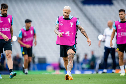 Federico Dimarco of Inter at a training session