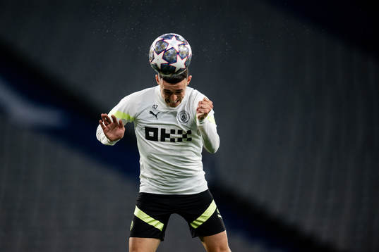 Phil Foden of Manchester City at a training session