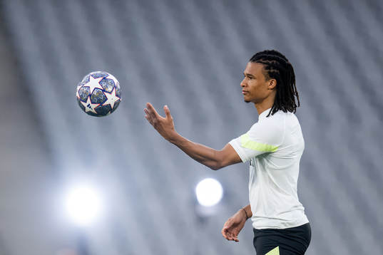 Nathan Aké of Manchester City at a training session